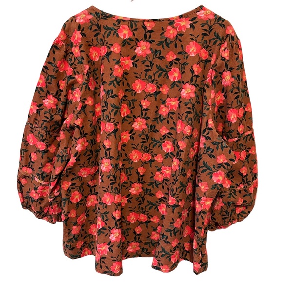 NWOT. Sonoma Goods For Life 4X floral peasant top. 3/4’s sleeve top with v neck. - Picture 5 of 8